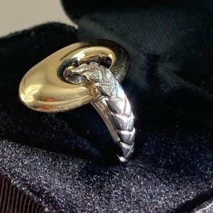 14k gold two tone Statement Ring-Never used Vintage!